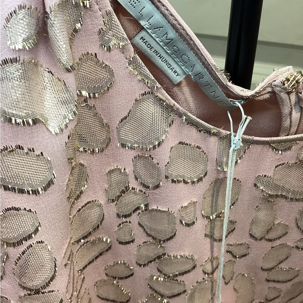 Stella McCartney Blush and Gold Lace Midi Dress - Picture 4 of 6
